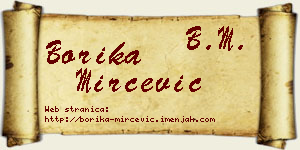 Borika Mirčević vizit kartica